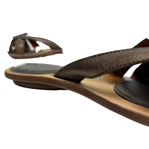 GENTLE SOLES by KENNETH COLE Bronze Thongs Genuine Leather Flip Flops Sandals 6 - Picture 12 of 16